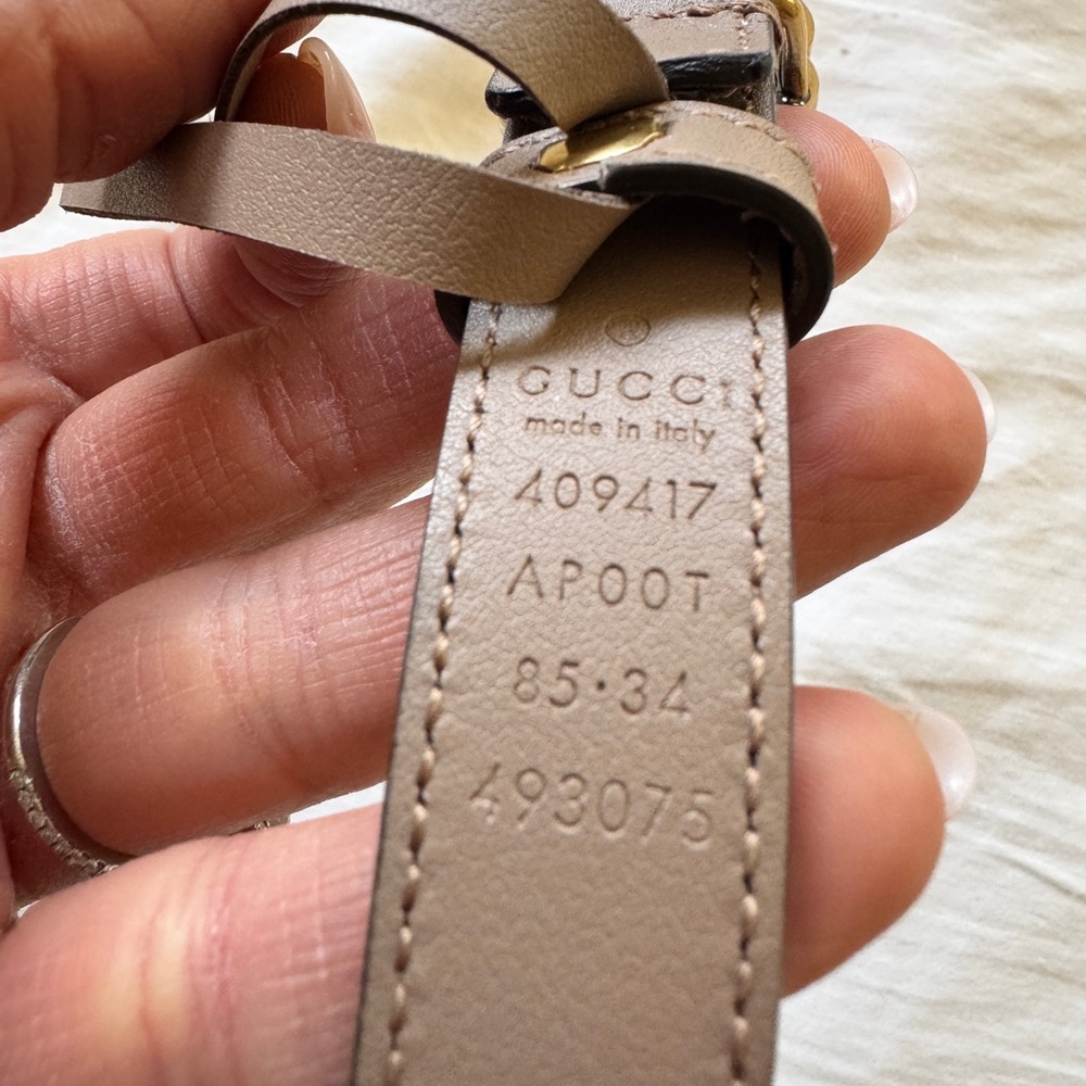 Gucci thin GG Belt in color: porcelain rose, size 85 - Picture 2 of 6